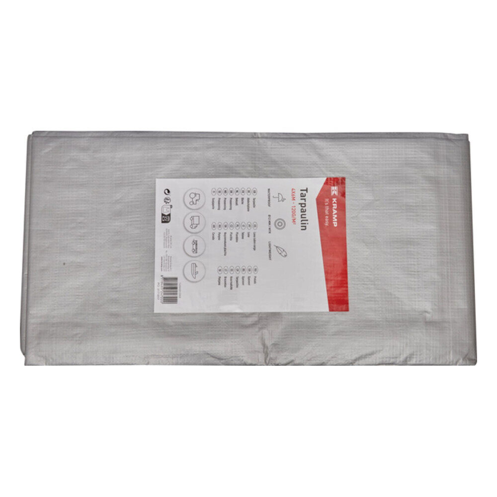 Brezents 3x5 m 120 g/m² sudraba