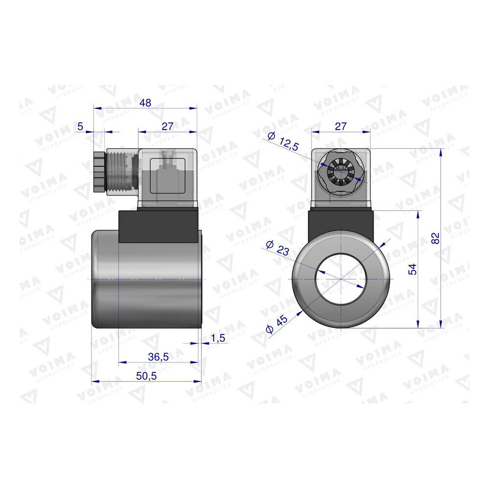 Spole solenoīda vārstam V-DVS-50L 12V DC