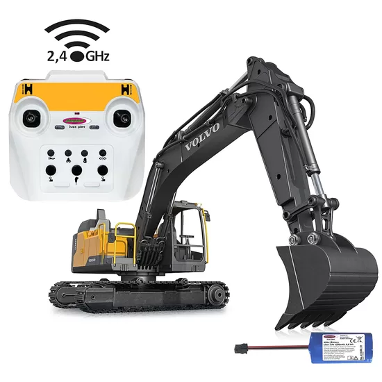 Ekskavators Volvo EC160E Metāla 1:16 ar čaulu satvērēju un nojaukšanas āmuru