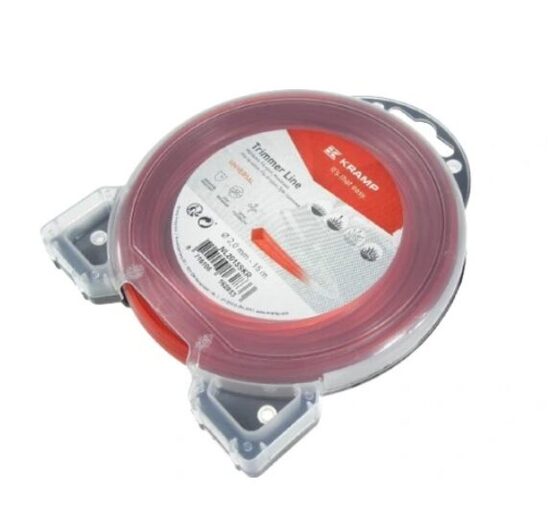 Trimera aukla Ø 2 mm 15 m kvadrātveida sarkana Kramp