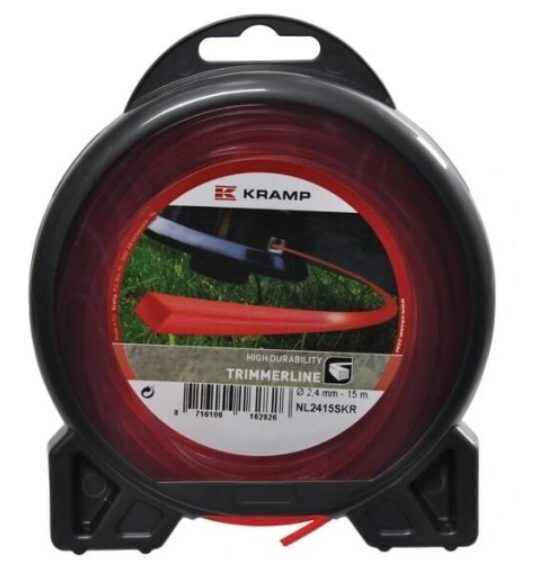 Trimera aukla Ø 2,4 mm 15 m kvadrātveida sarkana Kramp